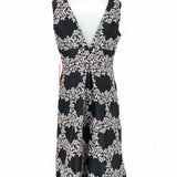 Monique Lhuillier Women's Black Pink Size 6 Sleeveless Floral Dress
