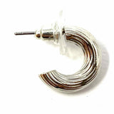 Metal Silver Hoop .5" Earrings