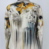 Cartise Women's White Gray Size 6 Floral Blazer