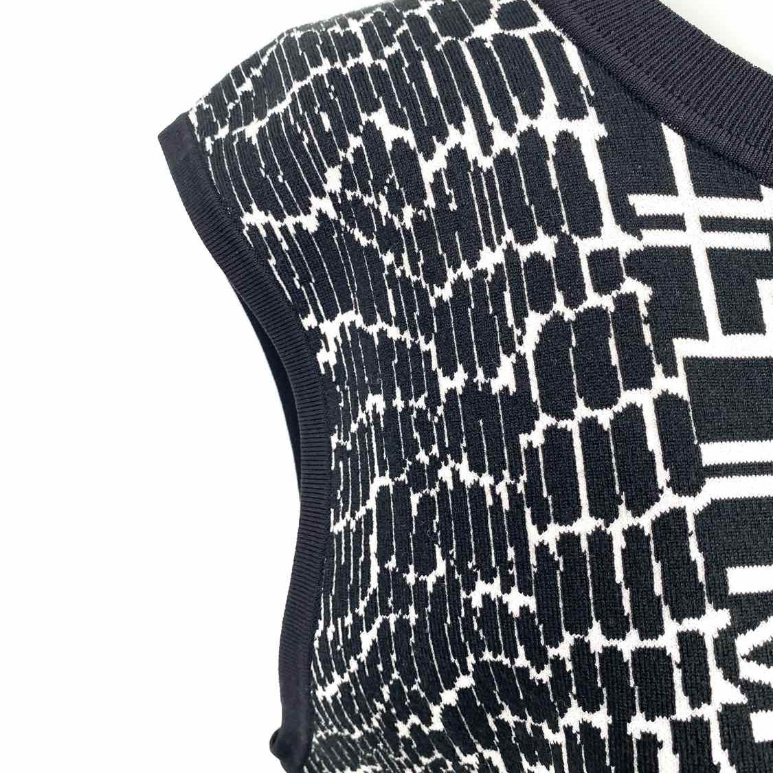 Diane Von Furstenberg Aviva Black White Size M Sleeveless Reversible Dress