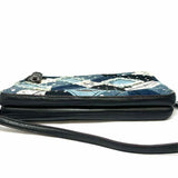 Coach Canyon Quilt Denim Black Blue Zip Top Patchwork Leather Crossbody