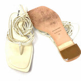 A'mmonde Atelier Women's Cream Size 7.5 Strappy Leather Kitten Heel Sandals
