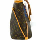 LOUIS VUITTON 2015 Neverfull MM Fish Custom Coated Canvas Brown Monogram Tote
