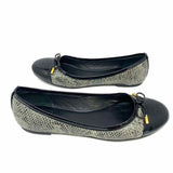Tory Burch Verbena Women's Black Gray Size 10 Round Toe Snake Flats