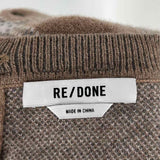 REDONE Women's Beige Size L Sweater Wool Blend Argyle Vest