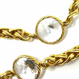Estate Metal Gold Tone 36 Crystal Necklace