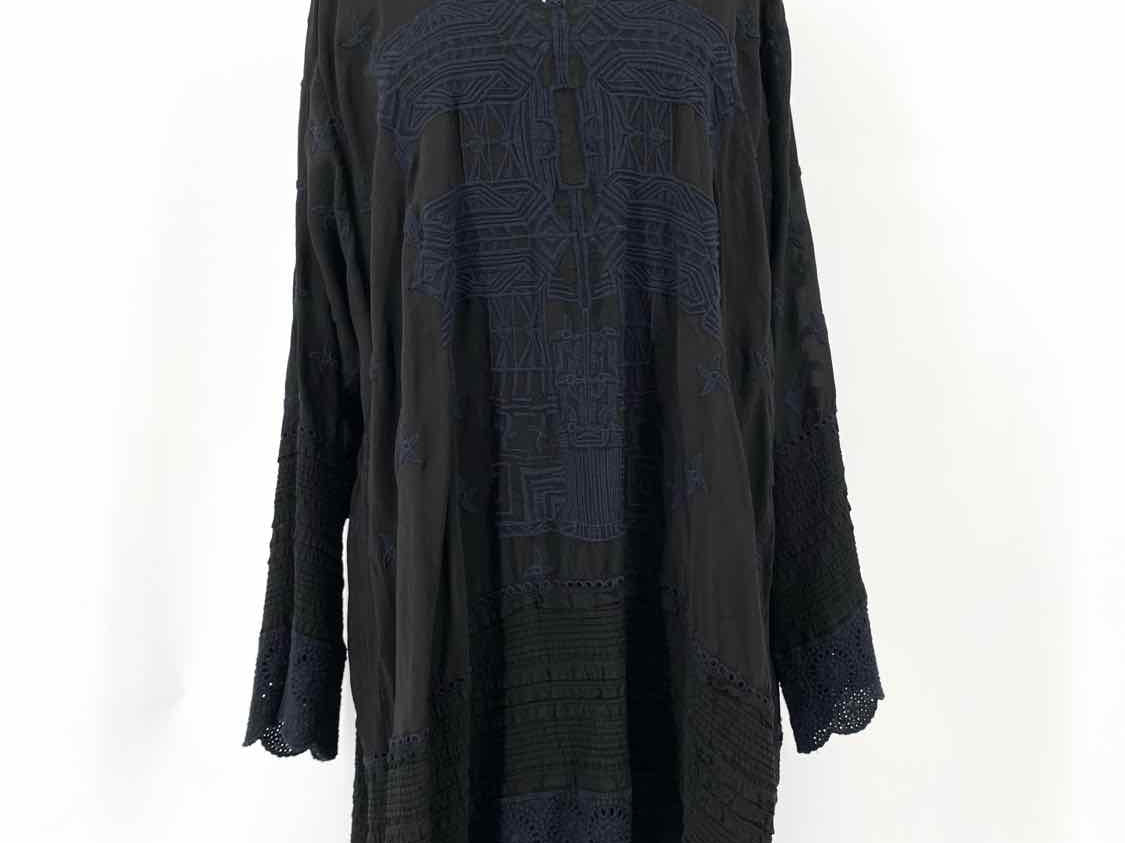 johnny was Women's Brown Black Size XXL Long Sleeve Embroidered Dress - Article Consignment johnny was Women's Brown Black Size XXL Long Sleeve Embroidered Dress - Article Consignment