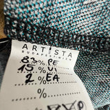 ARTISTA Women's Gray Yellow Size M/L Crew Houndstooth Sweatshirt