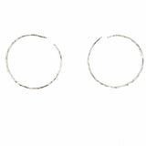Silver tone Hoop Hammered Earrings