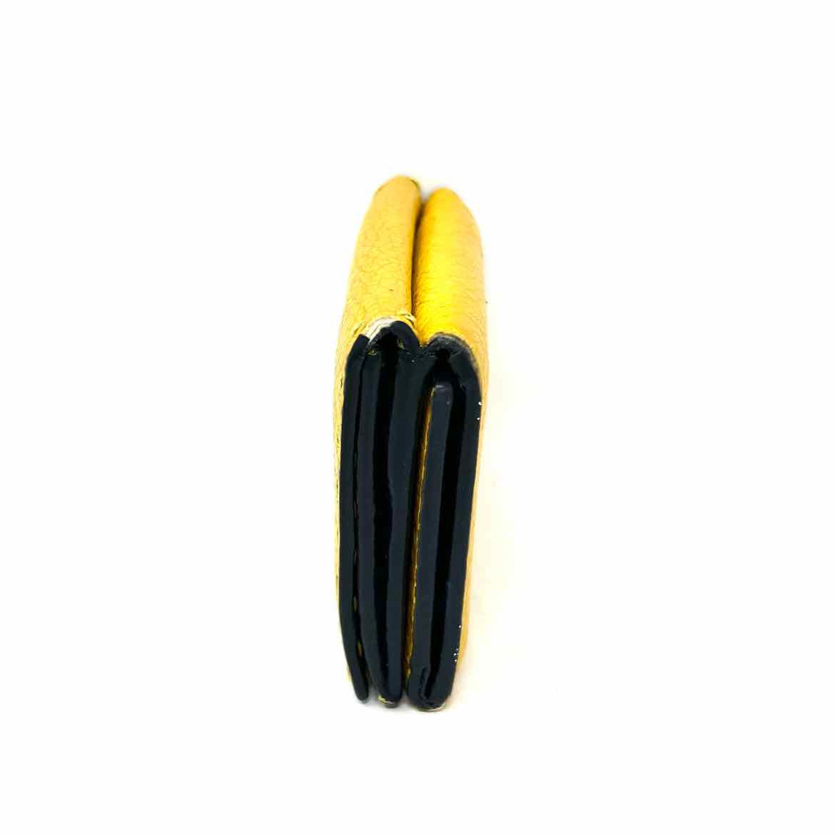 Fendi Compact Tri-fold Coin Yellow Leather Wallet
