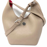 Tory Burch Perry Small Taupe Hobo Pebbled Leather Crossbody