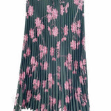 Milly Rayla Women's Green Pink Size 2 Pleated Sequined Floral Midi Skirt