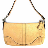 Coach Hampton Y2K Wristlet Cream Pebbled Leather Clutch