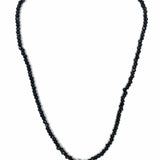 Estate 925 Sterling Silver Black Pendant 15" Beaded Pearl Black Spinel Necklace