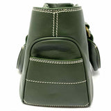 Celine Boogie Green Leather Satchel