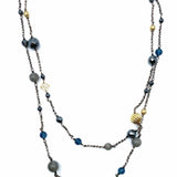 DAVID YURMAN 925 & 18K Multi-Color Beaded Station Chain Necklace