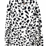 Disney 101 Dalmatians Women's Black White Size L Zip Fleece Spotted Jacket