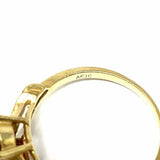 Estate size 7 10K Gold Oval Twisted Synthetic Ruby Ring