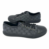 Gucci Miro Soft Men's Charcoal Shoe Size 12 Lace Up Canvas GG Sneakers