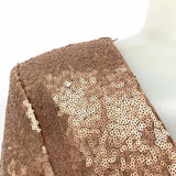 BCBG Max Azria Women's Gold Size 0 Long Sleeve Sequined Midi Dress