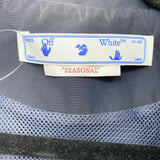 Off-White Men's Navy Blue Size S Diagonal Stripe Windbreaker Jacket