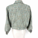 L'AGENCE Bridges Women's Teal Size 8 balloon sleeve Tweed Jacket