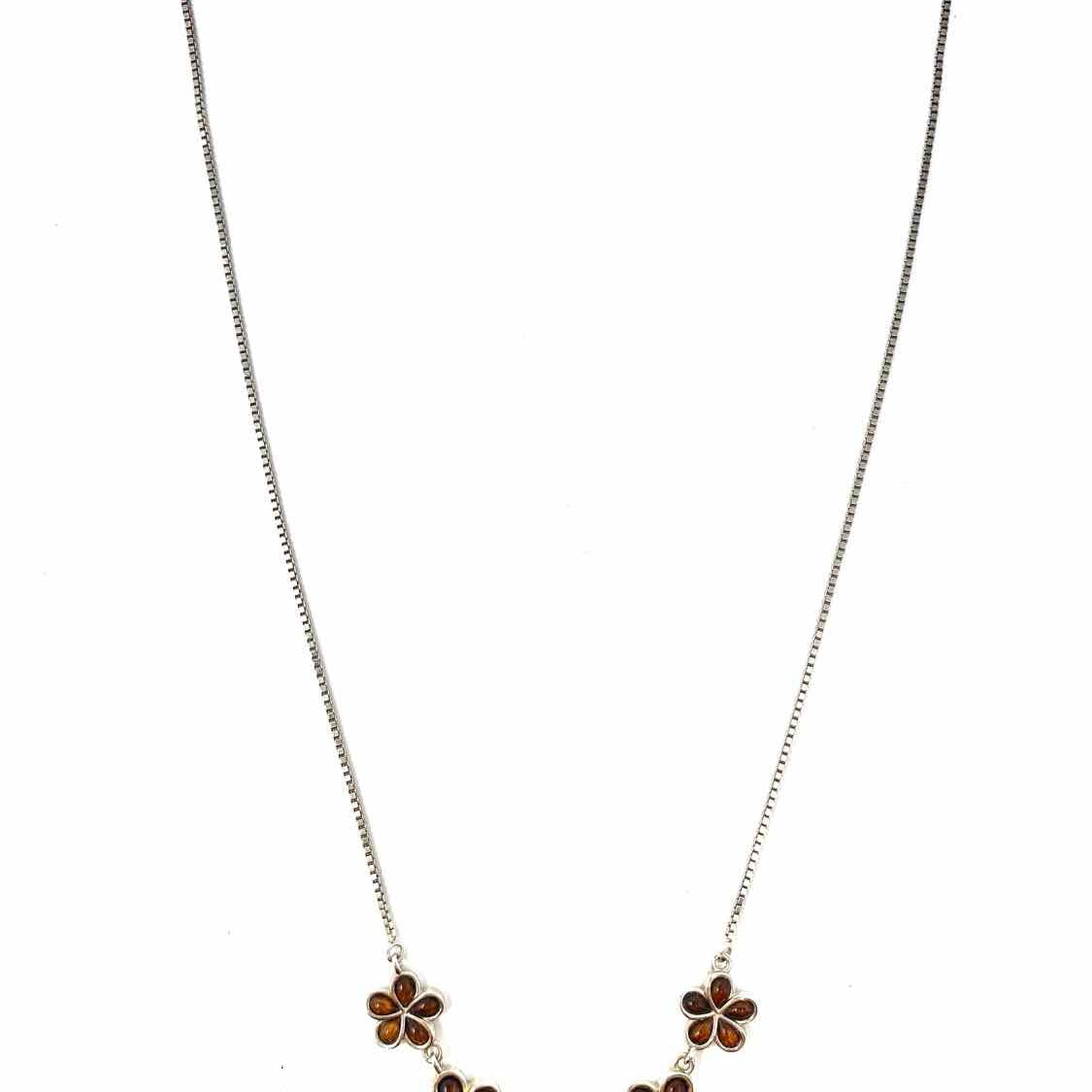 KoaWood Ranch 925 Sterling Silver Brown 18" Flower Koa Wood Necklace