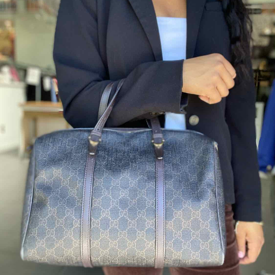 Gucci Coated Canvas Brown Boston GG Satchel