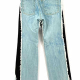Ksenia Schnaider Vintage Effect Women's Light Blue Sz XS/2 Flare Contrast Jeans