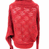 Free People Women's Red Size XS Shawl Collar Wool Blend Dolman Sleeve Cardigan