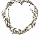 Swarovski Silver tone Multi-strand 7.25" Chain Crystal Bracelet