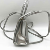 Telfar Small Shopping Bag Silver Mini Tote Leather Crossbody