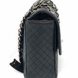 Chanel 1996-97 Single Flap Medium Micro Quilt Black Flap Leather Shoulder Bag