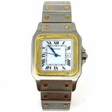 Cartier 1980's Santos Carrée Automatic Stainless Steel 18K Two-tone Square Watch