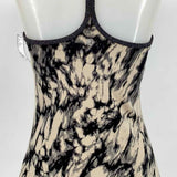 Lululemon Women's Black / Beige Size 6 Strappy Abstract Short Sleeve Top