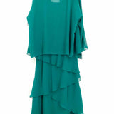 Alyce Women's Teal Size 22/L Mother of the Bride Sleeveless Ruffled Maxi Dress