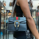 Gucci Dionysus Mini Flap Black Pewter Gold Tone Hardware Made in Italy Crossbody