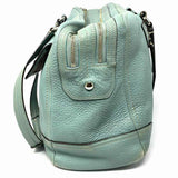 Coach Hampton XL Teal Zip Pebbled Leather Shoulder Bag
