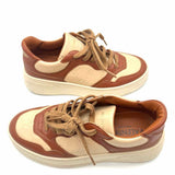 Mario Valentino Minerva Women's Beige Brown Size 6.5 Leather Monogram Sneakers