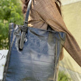 REBECCA MINKOFF Buckle Up Black Leather Tote