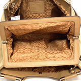 Coach Madison Pinnacle Caroline Beige Pebbled Leather Satchel