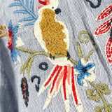 johnny was Women's Blue Size S tunic Embroidered Short Sleeve Top