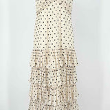 ZIMMERMANN Women's Cream Size M Ruffled Viscose Polka Dot Dress