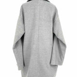 Du Paradis Women's Gray Size S Double Breasted Polyester Blend Coat