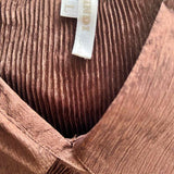 Lindi Women's Brown Size L Button Down Textured Dress