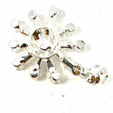 Natasha Silver Dangle 1" Snowflake Crystal Earrings
