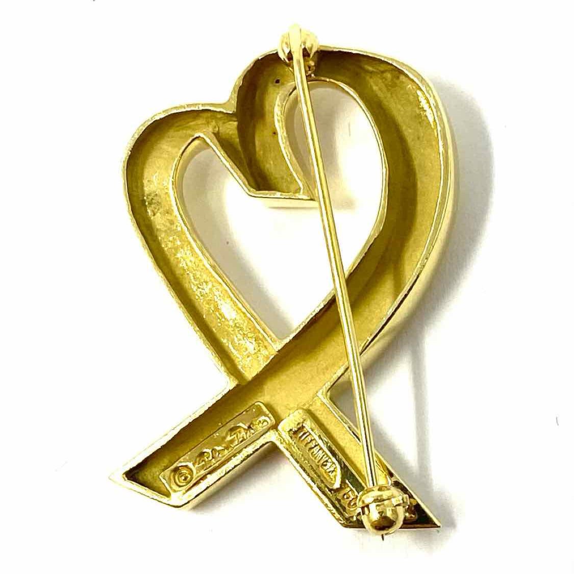 Tiffany & Co. Paloma Picasso Heart Motif 18K 750 Gold Brooch