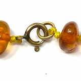 14K Gold-filled Amber Beaded 8 in Knotted Amber Bracelet