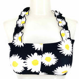 Year of Ours Women's Black/White/Yellow Size XS Crop Flower Sleeveless