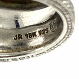 Judith Ripka size 6 925 & 18K Silver Band Woven Diamond Ring